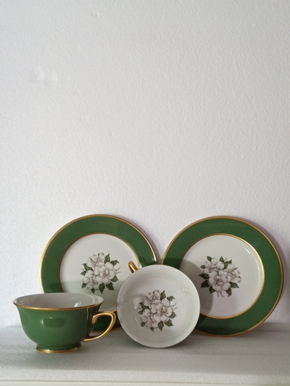 Royal Jackson Countess Madison Jade Green Set of two Teacups and saucers